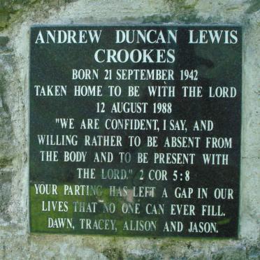 CROOKES Andrew Duncan Lewis 1942-1988