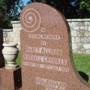 CROOKES Colin Leyland 1915-1979 &amp; Nancy Allison RUSSELL 1916-1995