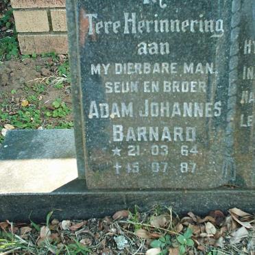 BARNARD Adam Johannes 1964-1987