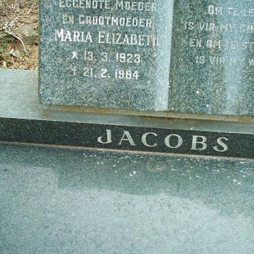 JACOBS Maria Elizabeth 1923-1984