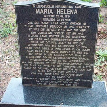 MERWE Maria Helena, van der 1919-1998