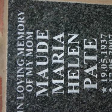 PATE Maude Maria Helen 1937-2007