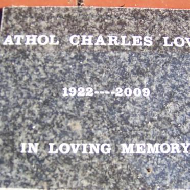 LOVE Athol Charles 1922-2009