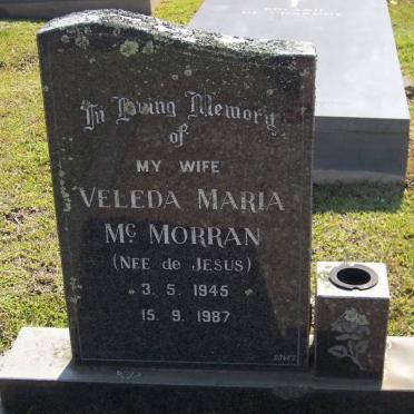 McMORRAN Veleda Maria nee de JESUS 1945-1987