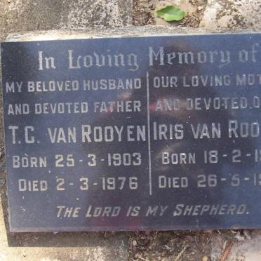 ROOYEN T.G., van 1903-1976 &amp; Iris 1916-1995