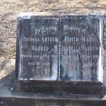 WARREN Thomas Arthur -1953 &amp; Edith Mary Isabella -1956