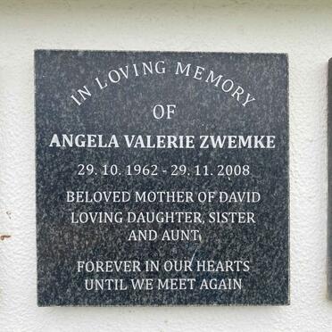 ZWEMKE Angela Valerie 1962-2008