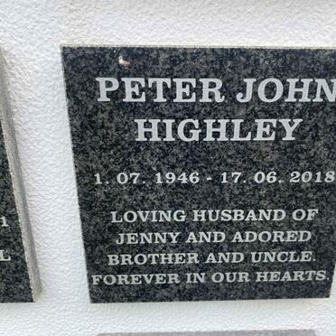 HIGHLEY Peter John 1946-2018