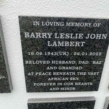 LAMBERT Barry Leslie John 1943-2022