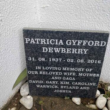 DEWBERRY Patricia Gyfford 1937-2016