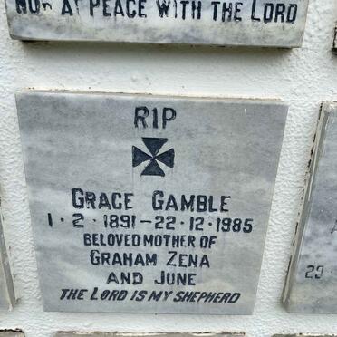 GAMBLE Grace 1891-1986