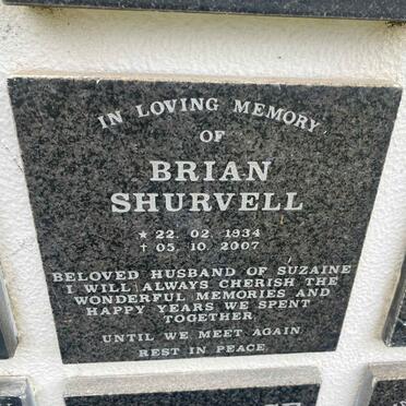 SHURVELL Brian 1934-2007