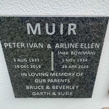 MUIR Peter Ivan 1933-2019 & Arline Ellen 1934-2024