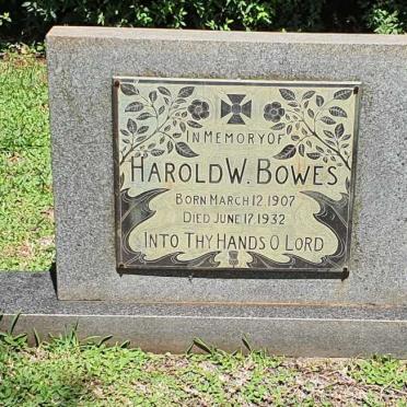 BOWES Harold W. 1907-1932