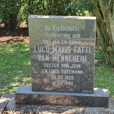 FATTI Lulu Mavis nee HAVEMANN 1920-1995