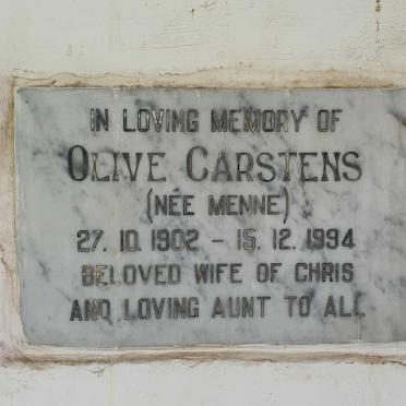 CARSTENS Olive nee MENNE 1902-1994