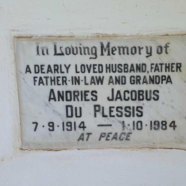 PLESSIS Andries Jacobus, du 1914-1984