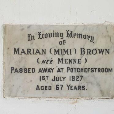 BROWN Marian nee MENNE -1927
