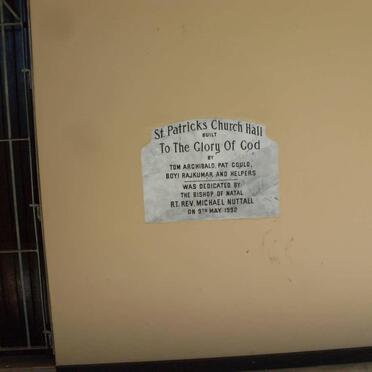 5. DEDICATION Of St Patricks Church Hall