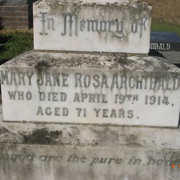 ARCHIBALD Mary Jane Rosa -1914