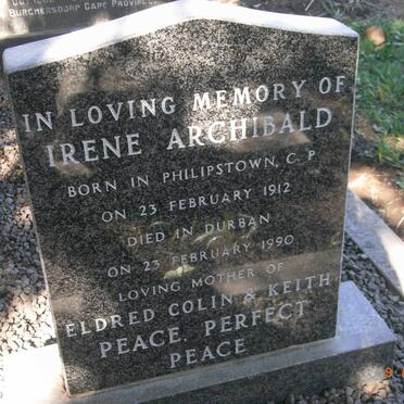 ARCHIBALD Irene 1912-1990