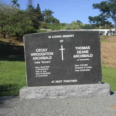 ARCHIBALD Thomas Deane 1911-2002 &amp; Cecily Wroughton TURNER 1914-2005