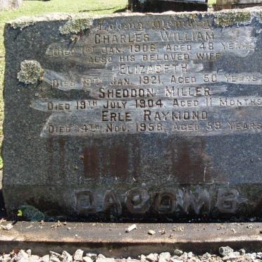 DACOMB Charles William -1906 &amp; Elizabeth -1921 :: DACOMB Sheddon Miller -1921 :: DACOMB Erle Raymond -1958