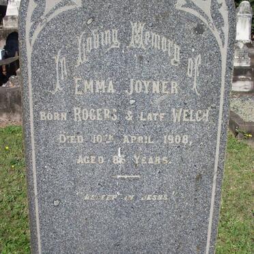 JOYNER Emma late WELCH nee ROGERS -1908
