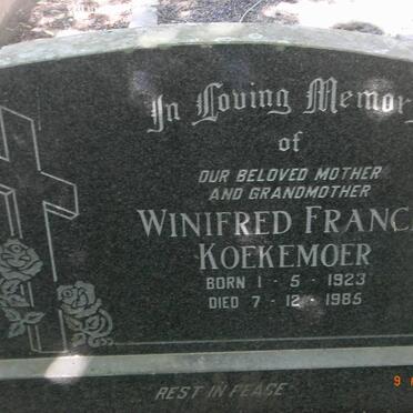 KOEKEMOER Alexander -1975 &amp; Winifred Frances 1923-1985
