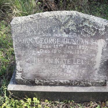 LEASK John George Duncan 1897-1954 & Helene Kate RIRIE 1894-1955
