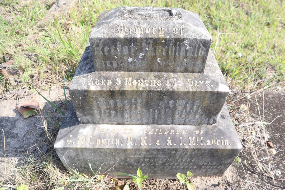 MCLAURIN Hector Archibald -1888 :: MCLAURIN Ronald James 1898