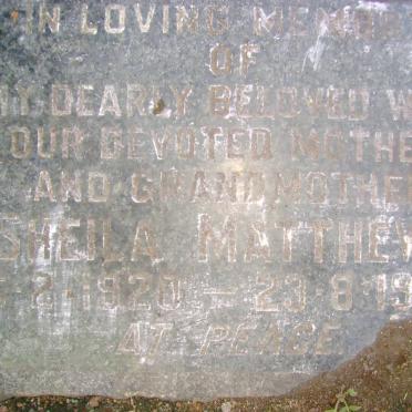 MATTHEWS Sheila 1920-1988