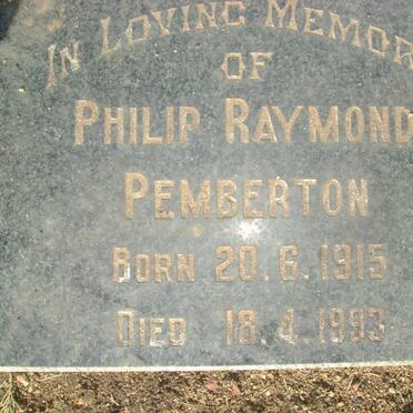 PEMBERTON Philip Raymond 1915-1993