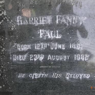 PAUL Harriet Fanny 1897-1968