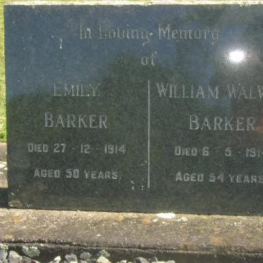 BARKER William Walwyn -1914 &amp; Emily -1914