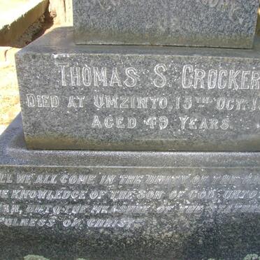 CROCKER Thomas S. -1900 &amp; Ellen PEARCE -1935