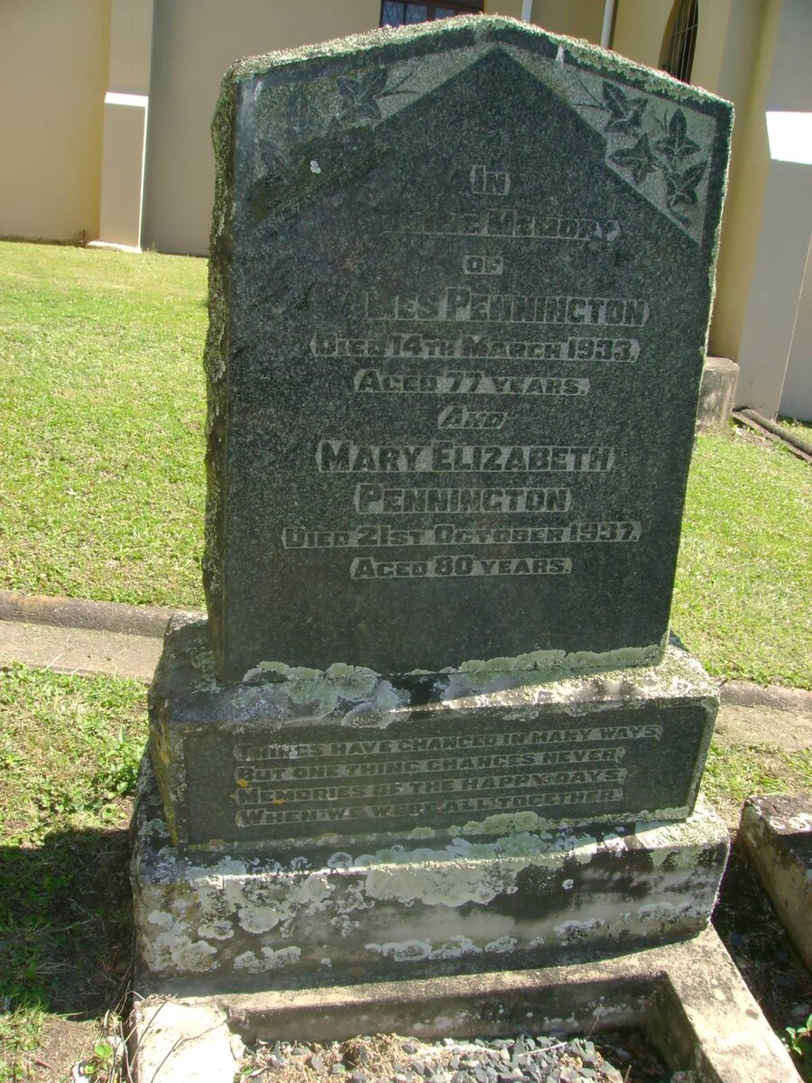 PENNINGTON James -1933 &amp; Mary Elizabeth -1937
