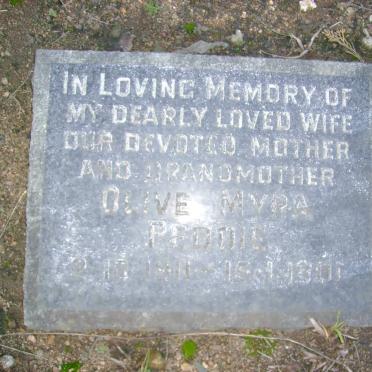 PEDDIE Olive Myra 1911-1981