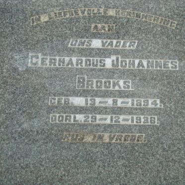 BROOKS Gerhardus Johannes 1894-1938