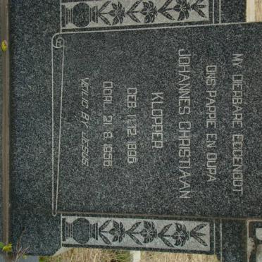 KLOPPER Johannes Christiaan 1896-1956