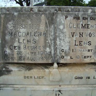 LENS Clement van Vos 1860-1942 &amp; Susanna Magdalena BEUKES 1866-1934