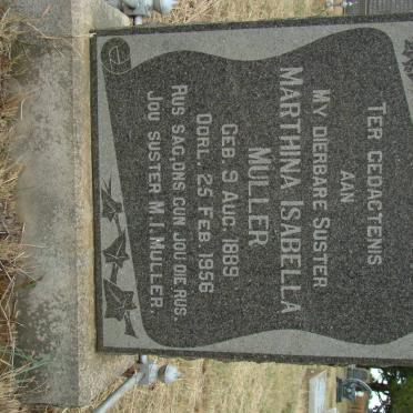 MULLER Marthina Isabella 1889-1956