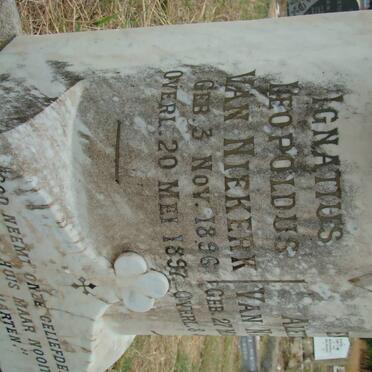 NIEKERK Ignatius Leopoldus, van 1896-1897