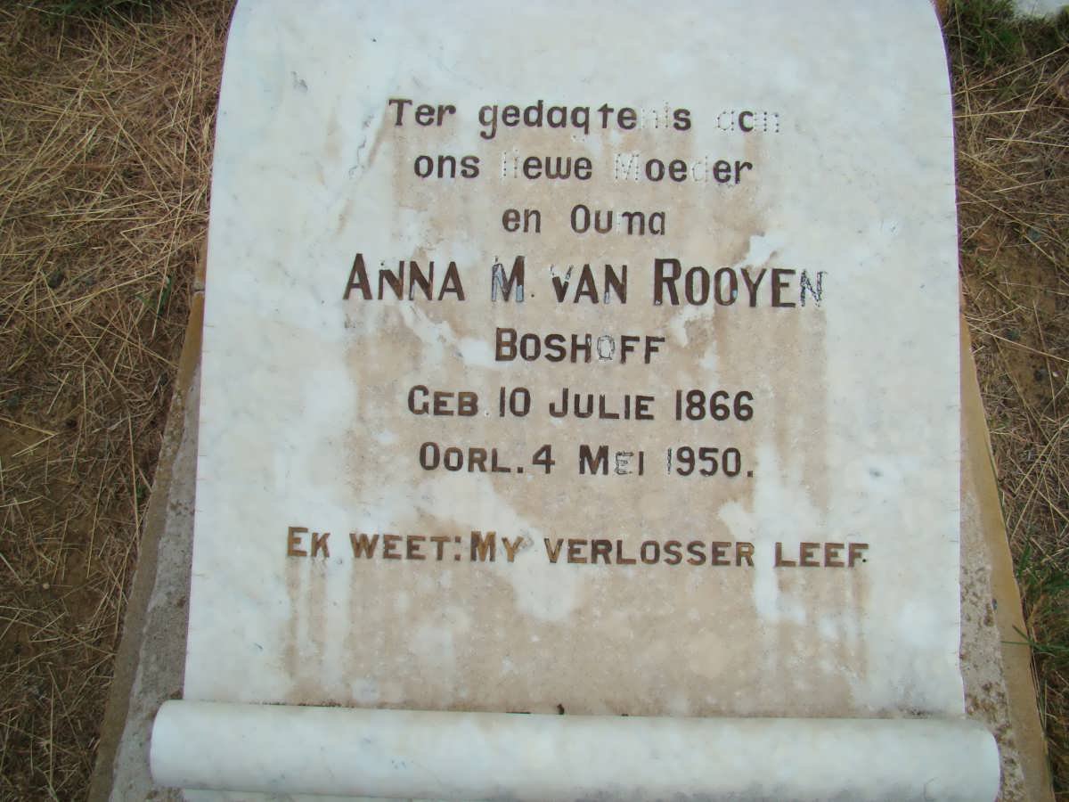 ROOYEN Anna, van nee BOSHOFF 1866-1950