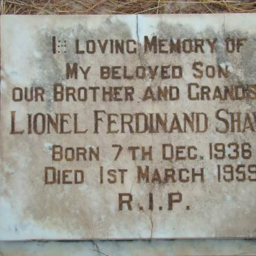 SHAWE Lionel Ferdinand 1936-1959