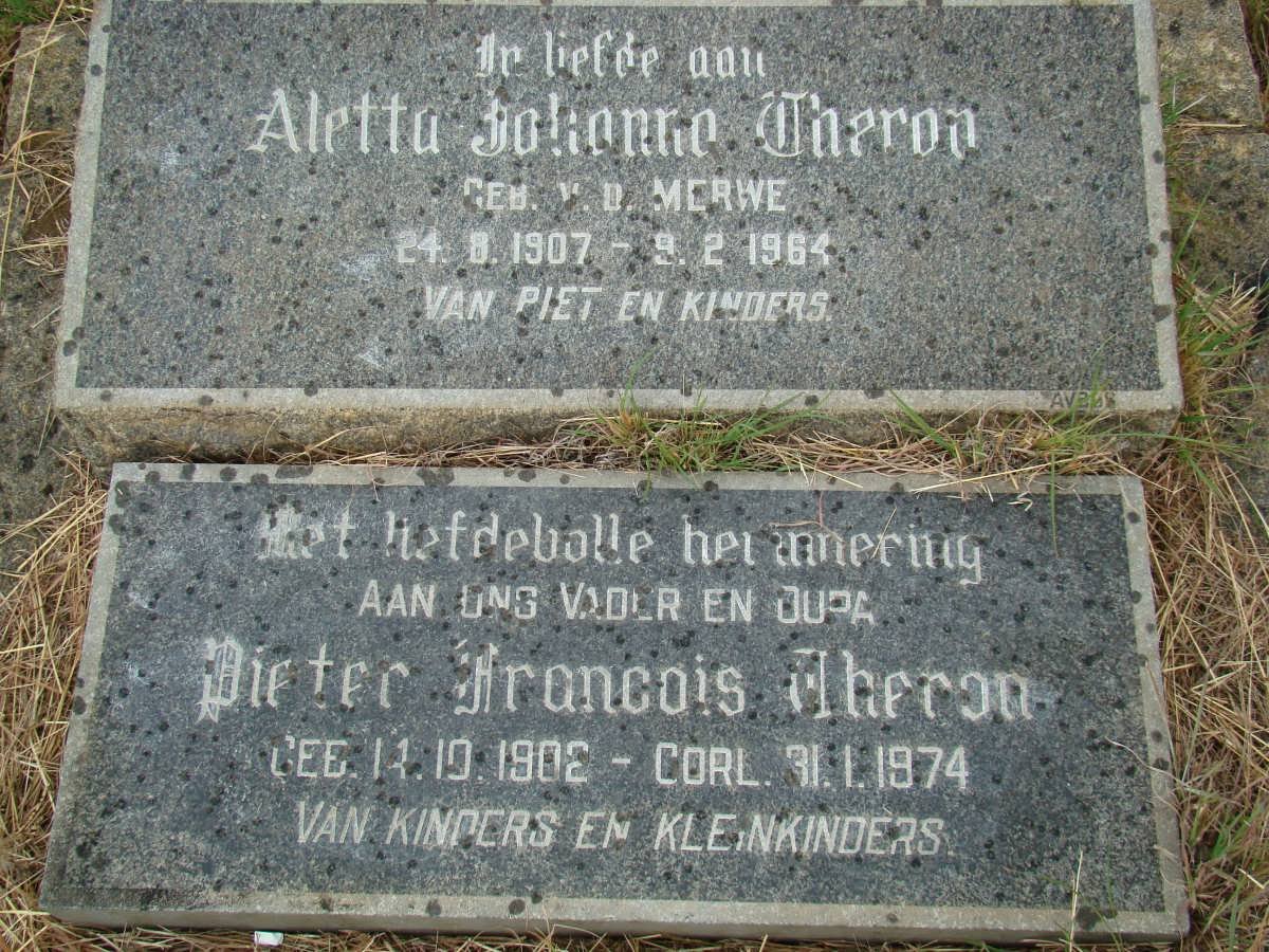 THERON Pieter Francois 1902-1974 &amp; Aletta Johanna V.D. MERWE 1907-1964