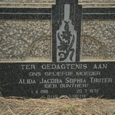 TRUTER Alida Jacoba Sophia nee GUNTHER 1918-1972