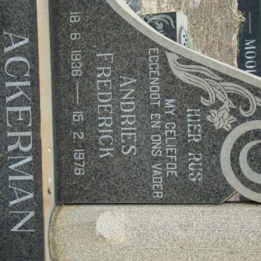 ACKERMAN Andries Frederick 1936-1976