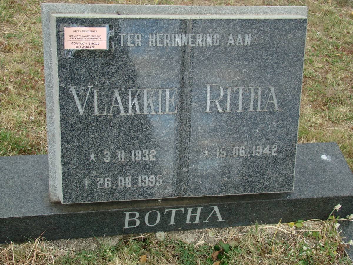 BOTHA Vlakkie 1932-1995 &amp; Ritha 1942-