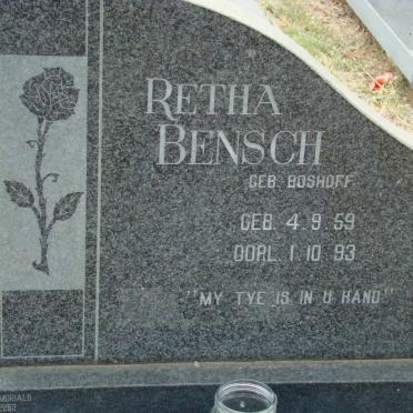 BENSCH Retha nee BOSHOFF 1959-1993